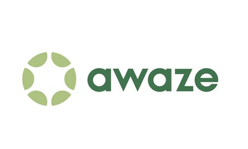 The logo for Awaze